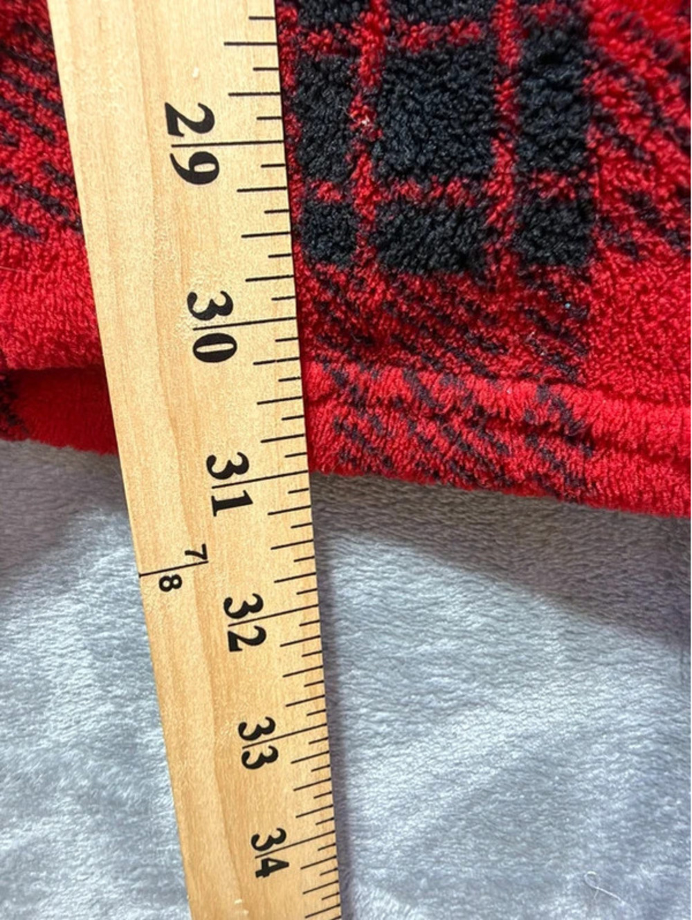 PINK Victoria Secret Womens Plush Fleece Robe Buffalo Plaid Red Black Size XS/S - Picture 8 of 8